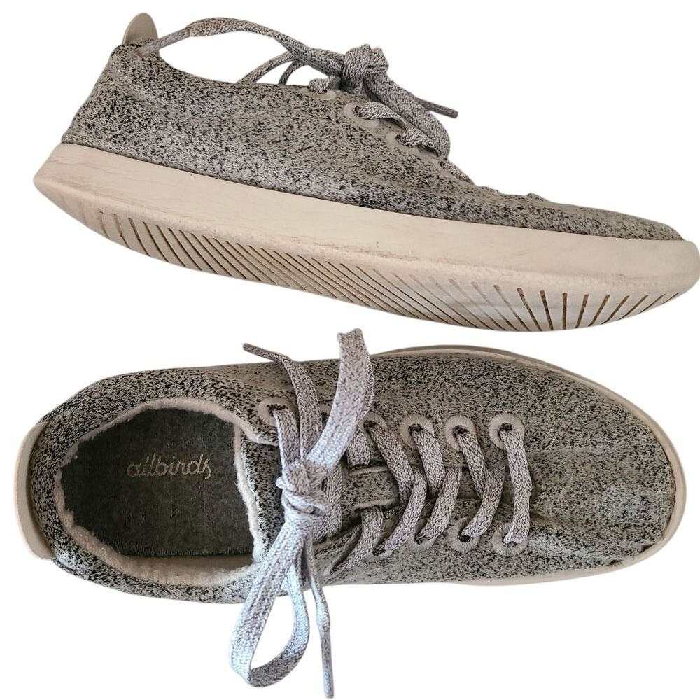 allbirds wool pipers sneakers dappled gray with white soles women's size 7